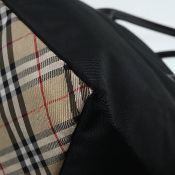 BURBERRY Nova Check Tote Bag Nylon Beige Black Silver Auth fm3822 - Picture 14 of 16